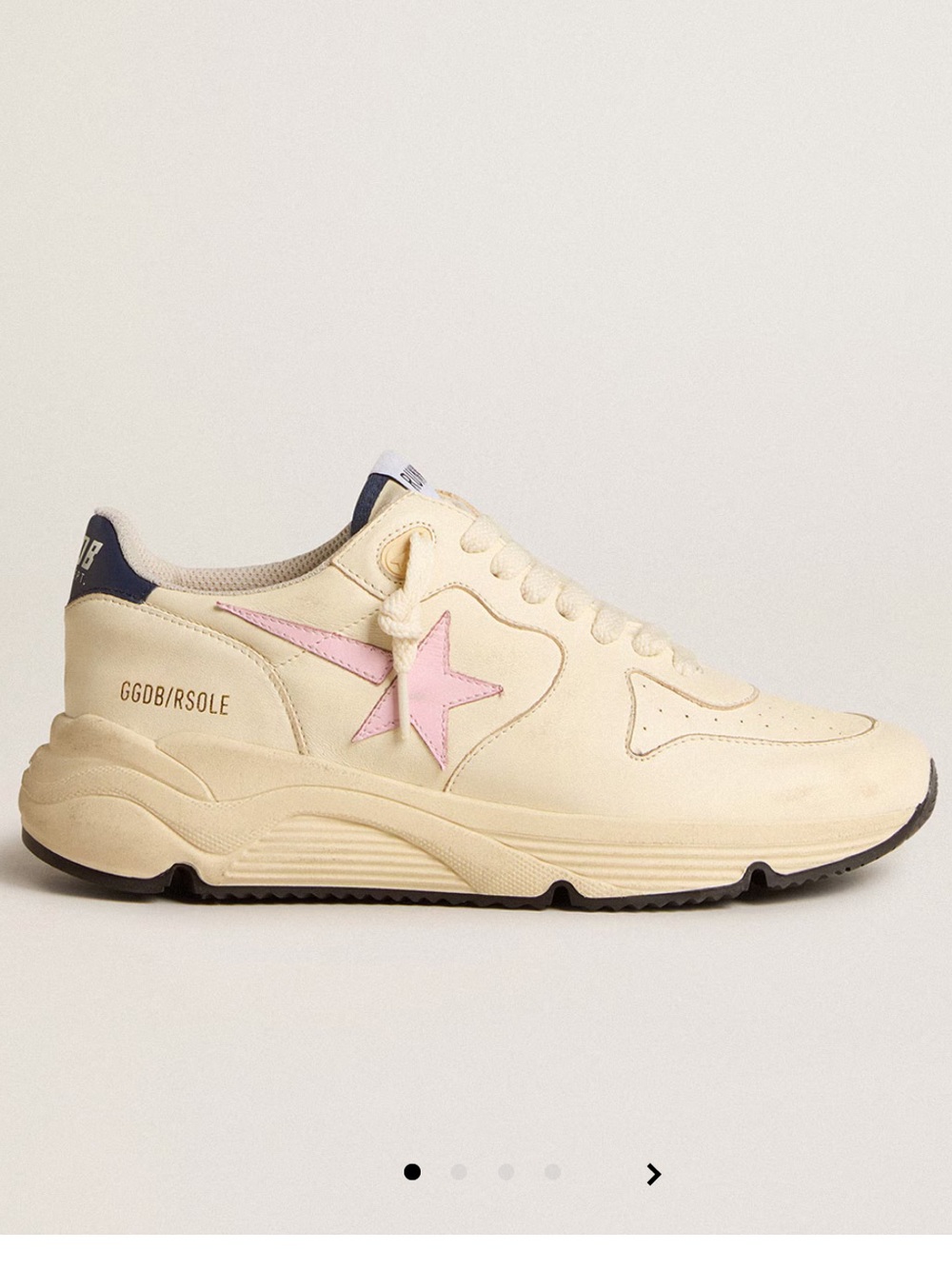 Women's Running Sole in nappa leather with pink leather star